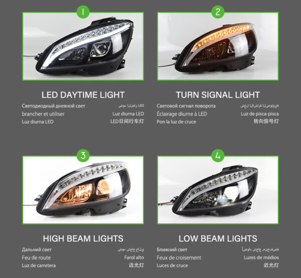 Benz W204 2007 2010 Headlight 02