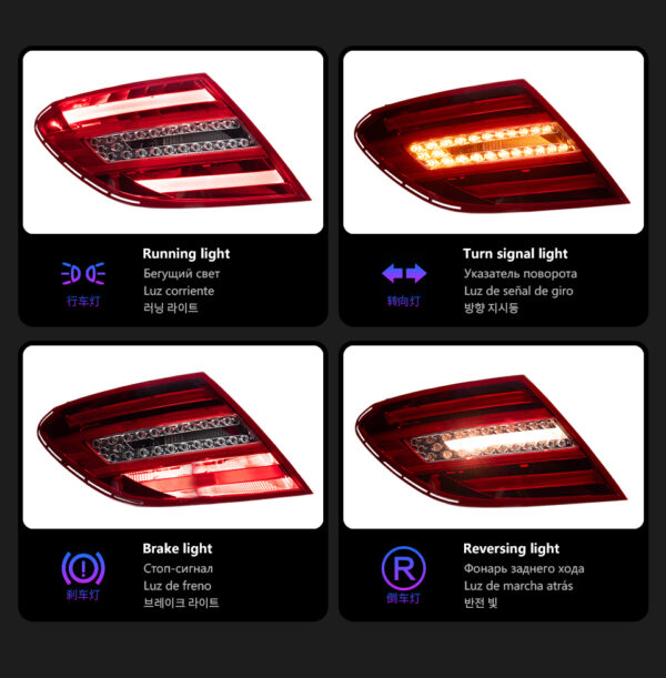 Benz W204 2007 2013 Taillight Smoked 02