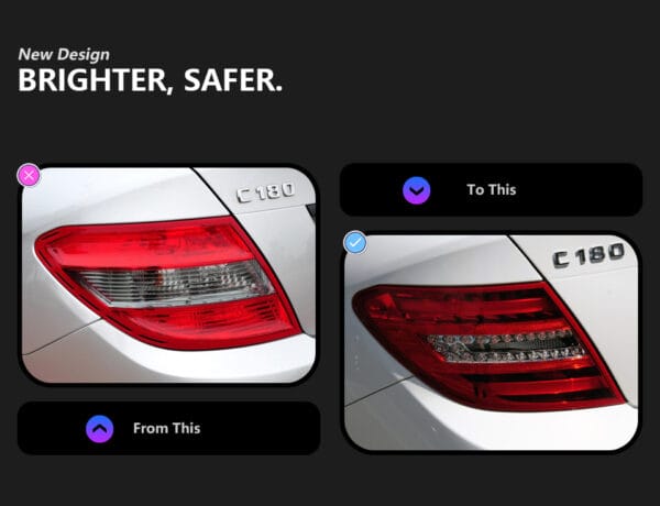 Benz W204 2007 2013 Taillight Smoked 03
