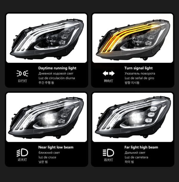 Benz W205 Headlight Led 02