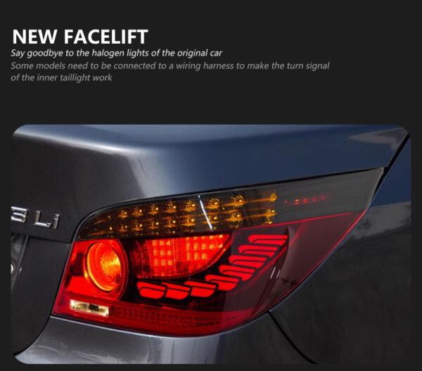 Bmw E60 2003 2009 Taillight 2006 Red And White 04