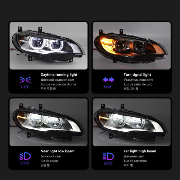 Bmw E71 X6 E72 2007 2014 Headlight Original Without 02