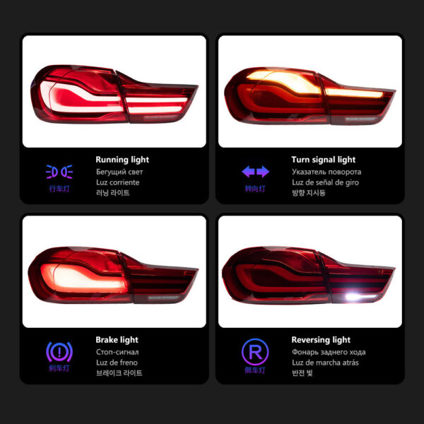 Bmw M4 F32 F33 F36 F82 Taillight Smoked 02
