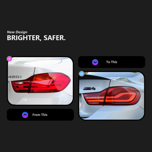Bmw M4 F32 F33 F36 F82 Taillight Smoked 03