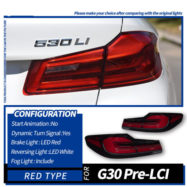 Bmw M5 5 Series F90 G30 G38 2018 2020 Taillight Red 04