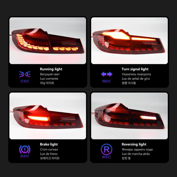 Bmw M5 5 Series F90 G30 G38 2018 2020 Taillight Smok 02