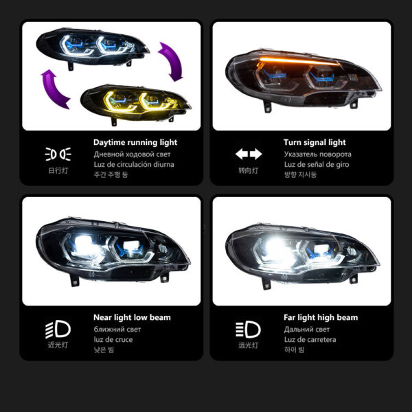 Bmw X5 E70 2007 2013 Headlight Pair 02