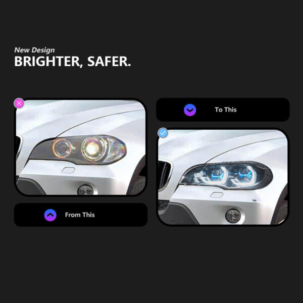 Bmw X5 E70 2007 2013 Headlight Pair 04