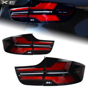 BMW X6 LED taillights, 2007-2013 E71 upgraded to G05 Taillight assembly Smoked Black + Red