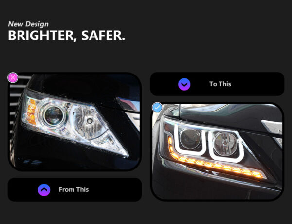 Toyota Camry Headlight Assembly 2012 2014 03