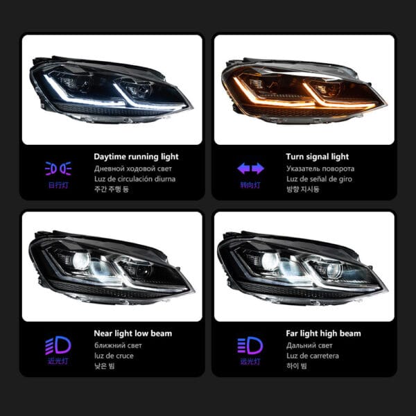 Vw Golf7 Mk7 Headlight Assembly 2013 2019 02