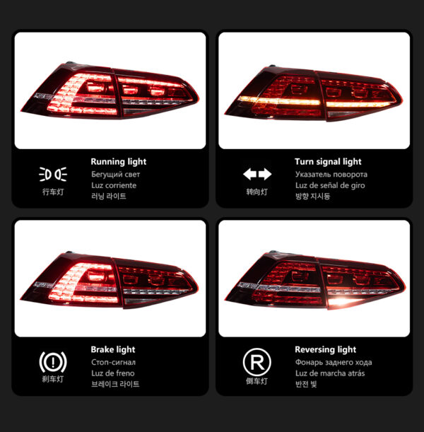 Matrix Dynamic Sequential Turn Signal for VW Golf 7 Taillights