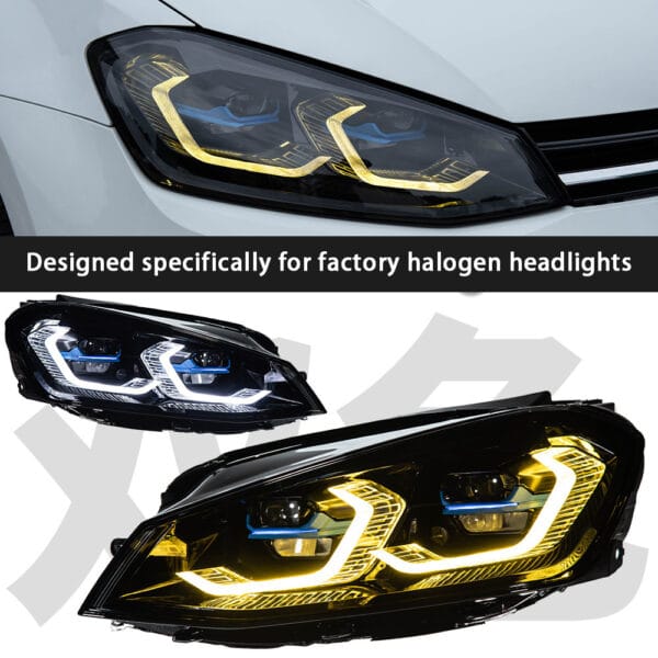 VW Golf 7 M4 Style Headlights for factory halogen models
