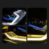 VW Golf 7 M4-style LED headlight detail with dual-color DRL