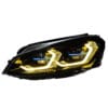 VW Golf 7 MK7 LED headlight assembly with sequential turn signal