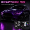 BMW G22 RGB daytime running lights showing purple lighting effect