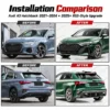 Audi A3 hatchback RS3-style body kit upgrade 2021-2024 before after front rear bumpers grille diffuser