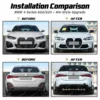 BMW G22 G23 M4-style body kit exterior conversion upgrade front rear before-after comparison