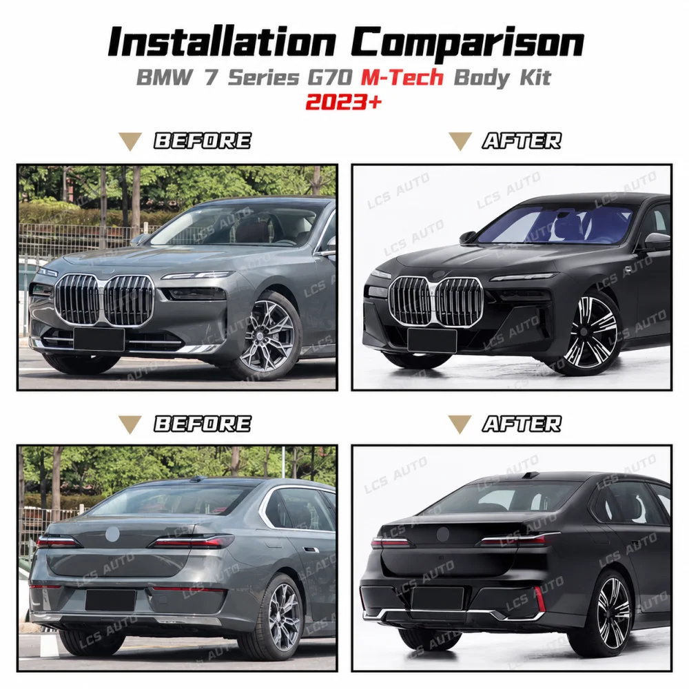 BMW G70 M-Tech body kit before after