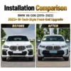 BMW X6 G06 front bumper upgrade 2019-2022 to 2023 plus M-Tech-style before after conversion