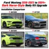 Mustang Dark Horse-style body kit Ford Mustang 2018–2023 exterior modification and upgrade before and after comparison
