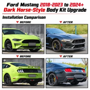 Mustang Dark Horse-style body kit Ford Mustang 2018–2023 exterior modification and upgrade before and after comparison