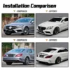 Mercedes-Benz CLS C218 AMG63-style body kit exterior conversion and upgrade front and rear before-after comparison