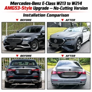 W213 W214 AMG53-style body kit Mercedes-Benz E-Class W213 2016–2023 exterior modification and upgrade before and after comparison