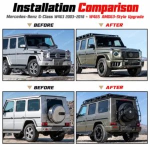 W463 W465 AMG63-style body kit upgrade 2003-2018 G-Class before after front rear conversion