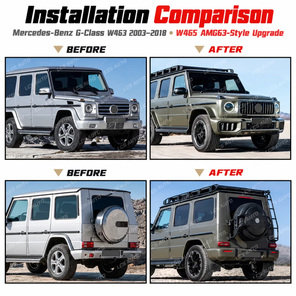 W463 W465 AMG63-style body kit before after