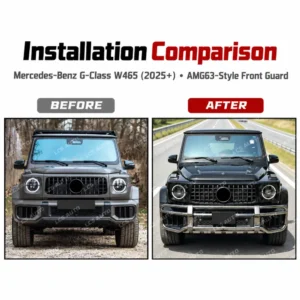 W465 AMG63-style metal front guard upgrade Mercedes-Benz G-Class 2025 plus before after