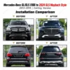 X166 GLS Maybach-style body kit cutting version front and rear before and after modification upgrade