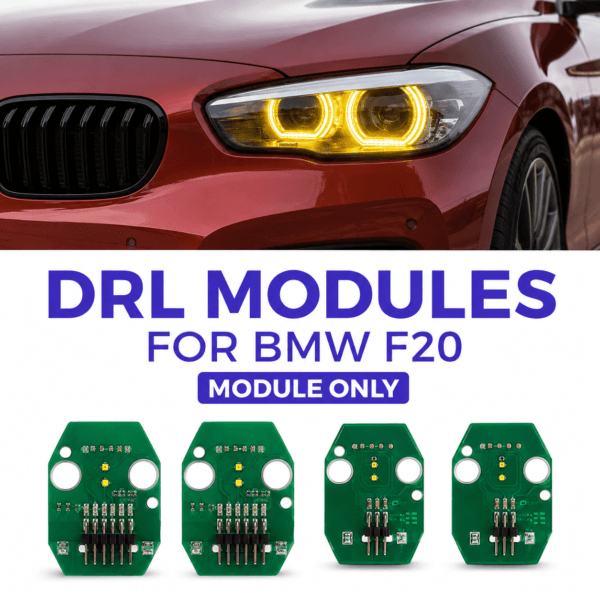 BMW F20 DRL modules with yellow daytime running light effect