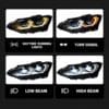 BMW CS-style LED headlights showing daytime running lights, turn signal, low beam and high beam