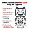 BMW G60 M5-style body kit BMW 5 Series G60 2024+ exterior modification and upgrade components Front bumper, Grille, Side skirts, Rear bumper