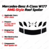 W177 AMG-style roof spoiler kit components Mercedes A-Class hatchback 2019-2025