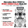W463 W465 AMG63-style body kit components headlights grille bumpers mirrors hood fenders wheel arches taillights