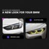 Original BMW headlight appearance compared with CS-style LED headlight design
