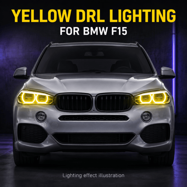 BMW F15 daytime running lights with yellow lighting