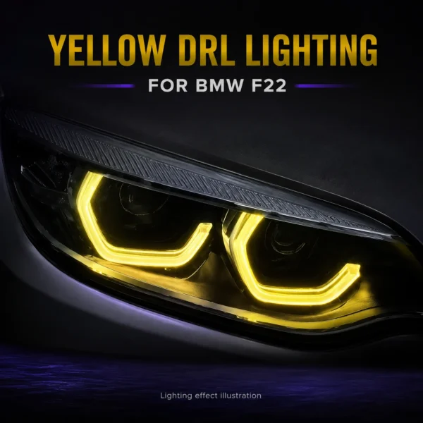 BMW F22 yellow daytime running light effect