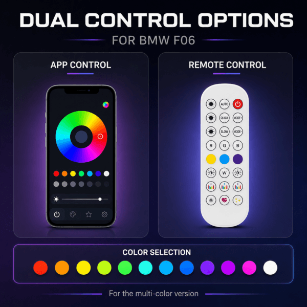 BMW F06 RGB DRL module app and remote color control