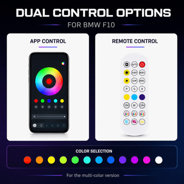 BMW F10 RGB DRL module app and remote color control