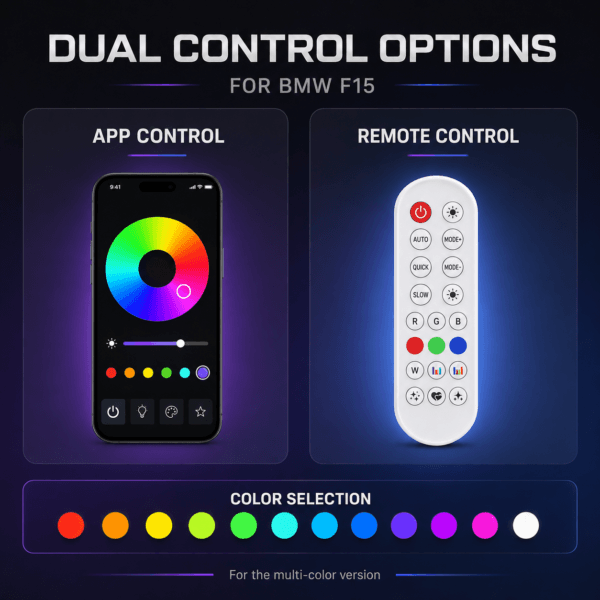 BMW F15 RGB DRL module app and remote color controls