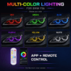 BMW F06 RGB DRL modules showing six lighting colors with app and remote control