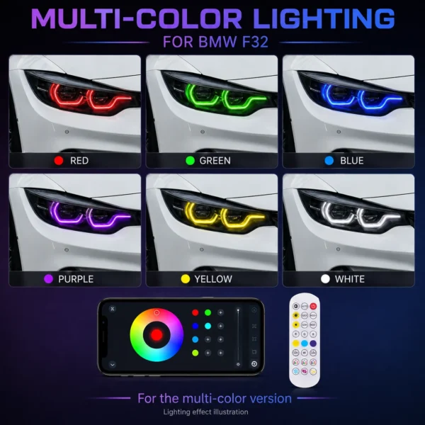 BMW F32 DRL Modules RGB multi-color lighting preview