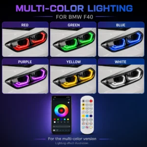BMW F40 DRL Modules RGB multi-color lighting preview