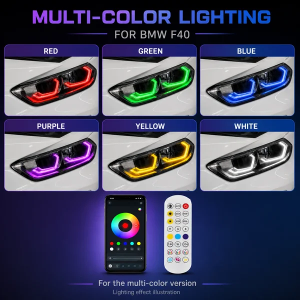 BMW F40 DRL Modules RGB multi-color lighting preview