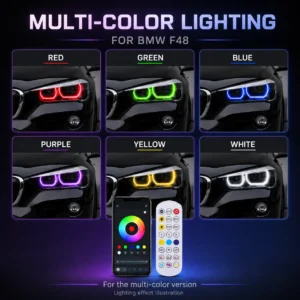 BMW F48 DRL Modules RGB multi-color lighting preview