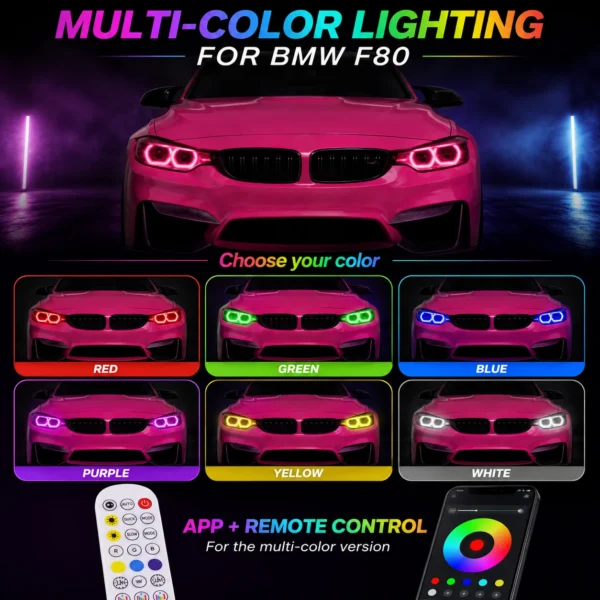 BMW F80 DRL Modules RGB multi-color lighting preview