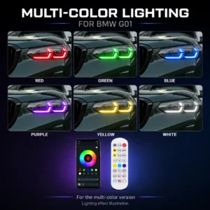 BMW G01 DRL Modules RGB multi-color lighting preview